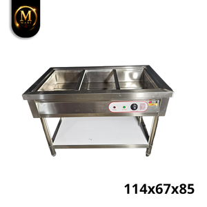 Calentador de Alimentos Comercial de 3 Compartimentos con Ahorro de Energía, Baño María, Mesa de Calentamiento a Vapor para Restaurantes, Buffets y Catering - Product Image 2