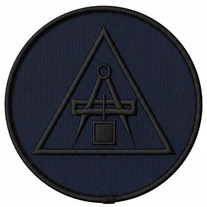 Parche Masónico Ojo que Todo lo Ve en Triángulo, Rojo Granate Discreto, Insignia Bordada, Emblema para Uniforme Ritual de la Francmasonería - Product Image 4