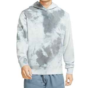 <b>Men's</b> <b>Pink</b> <b>Tie</b>-Dye Hooded Sweatshirt Oversized Regular Fit Casual Cotton French Terry Pullover with Pocket Spring Style - Product Image 4