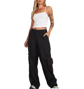 Pantalones Cargo para Mujer con Bolsillos, Pantalones Holgados de Cintura Alta, Pantalones Casuales para Mujer, Pantalones de Moda Urbana - Product Image 1