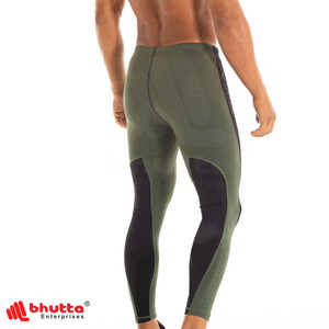 Legging de sport pour homme bicolore respirant et antibactérien avec panneaux rayés et imprimé à la taille – Vente en gros - Product Image 2