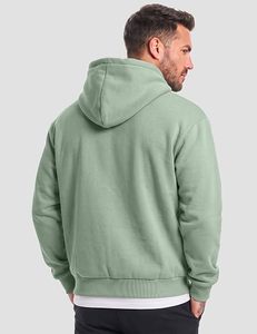 Sudadera con Capucha para Hombre, Color Verde Sólido, con Bolsillo Canguro, Casual, Manga Larga, Poliéster/Algodón, Corte Holgado, Invierno - Product Image 2