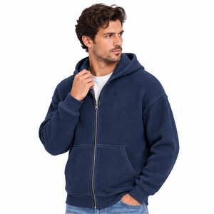 เสื้อฮู้ดดี้ผ้าวาฟเฟิลถักแบบสั่งทำสำหรับผู้ชาย แฟชั่นลำลอง แขนยาว สตรีทแวร์ เสื้อสเวตเชิ้ต ขายส่งจากผู้ผลิตเสื้อผ้า - Product Image 5
