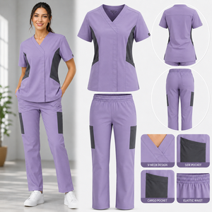 Tenues médicales sportives haut de gamme Wida en tissu sergé polyester/coton, unisexe, pour usage hospitalier, uniforme professionnel de santé, OEM - Product Image 1