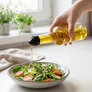 Olive <b>Oil</b> <b>Bottle</b> Marasca Shape PET Plastic 1000ml 1L Clear Silicone Valve Pour Spout for Kitchen Vietnam Factory OEM ODM - Product Image 3