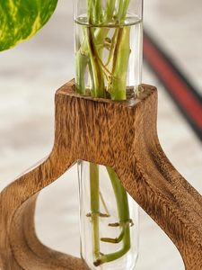 Vases suspendus muraux en bois faits à la main, écologiques, style Art déco moderne, pour plantes d'intérieur, décoration de luxe pour la maison - Product Image 5