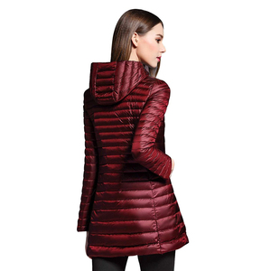 Doudoune longue d'hiver ultra légère et chaude pour femme, manteau décontracté, doudoune matelassée grande taille à capuche pour femme - Product Image 2