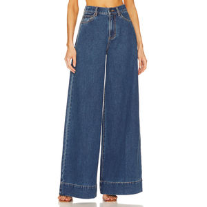 Jeans Casuales de Mujer, Cintura Alta Elástica, Corte Recto, Holgados, Lavado Snow Wash, Servicio OEM - Product Image 1