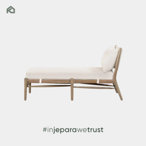 Chaise longue en teck pliable moderne artisanale, design écologique, construction durable, protection contre les intempéries, résistante aux taches - Product Image 3