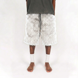 Commande en gros de shorts de détente pour hommes en tissu tricoté moelleux avec étiquette personnalisée - Product Image 2