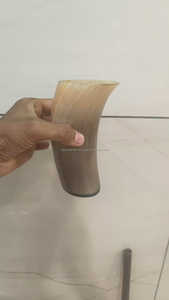 Vasos de café de vidrio de cuerno vikingo de alta calidad de la India estilo Animal pulido con base de resina - Product Image 2