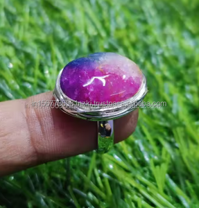 แหวนควอทซ์พลังงานแสงอาทิตย์สีรุ้ง925แหวนสไตล์โบฮีเมียนเงินสเตอร์ลิงพร้อมพลอยแท้ของขวัญสำหรับงานแต่งงานที่ทำด้วยมือ - Product Image 6