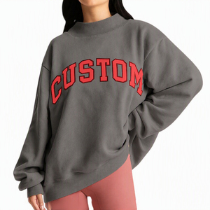 Sudadera de Forro Polar Personalizada Naranja para Mujer, con Hombros Caídos, Cuello Simulado, Oversize, Cómoda para Invierno, Venta al por Mayor para Marcas de EE. UU., Reino Unido y Europa - Product Image 6