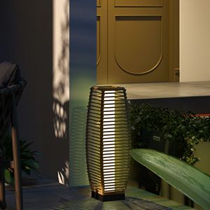 Lampada Solare LED da Giardino con Accensione/Spegnimento Automatico, Lanterna in Rattan per Illuminazione Decorativa Esterna - Product Image 2