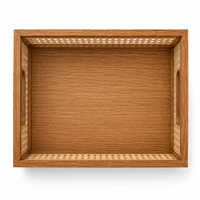 Panier en bois fait main avec tressage en bambou, organisateur de rangement, panier décoratif multifonctionnel