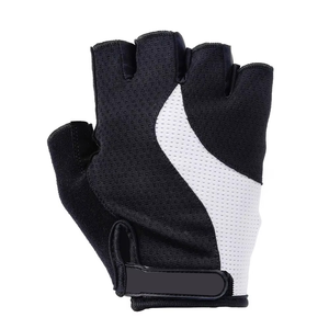 Black Fingerless Cycling Gloves With Padded Palm And Reinforced Stitching For Comfortable Ride - Product Image 2