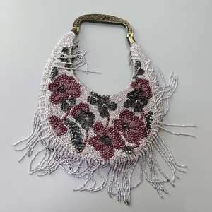 Best Selling Handmade Cotton Canvas Shoulder Bag with <b>Beads</b> Durable Reusable Shopping Travel Tote Available for Sale - Product Image 1