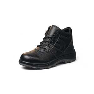 <b>Black</b> Steel Toe Composite Safety <b>Work</b> <b>Boots</b> Breathable Mesh Anti Slip Puncture Resistant Genuine Leather for Construction - Product Image 4