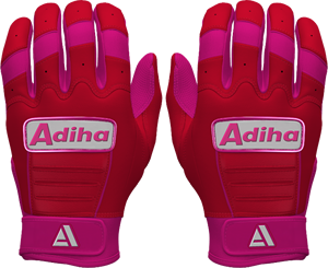 Top Premium Quality Leather Baseball Batting Gloves Light weight Durable Premium Quality Leather Anti-Slip <b>Hook</b> pink and red - Product Image 1