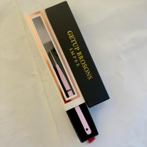 Pince à cils durable en acier inoxydable avec pointe lisse de 10 mm, poignée diamantée, pour volume russe 90°, longue 45°/courbe, boîte personnalisée de précision - Product Image 6