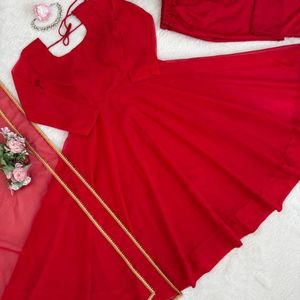 Vestido Anarkali de Seda Tibby Premium con Pantalón y Dupatta de Encaje Elegante, Conjunto de Traje Étnico de Diseñador para Fiestas, Venta al Por Mayor Directo de Fábrica - Product Image 3