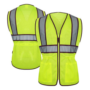 High Quality Reflective Safety Vest <b>Jacket</b> Fluorescent Yellow Construction Warehouse <b>Worker</b> Uniform Vest <b>Jackets</b> - Product Image 1