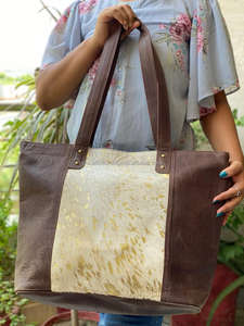 Bolso de mano de piel auténtica metálico con pelo OEM 2024 personalizado del fabricante al por mayor, bolsos de hombro de gran capacidad a la moda para mujer - Product Image 2