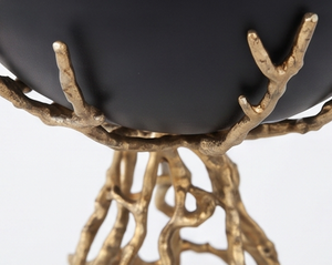 Bol décoratif en métal noir et or de qualité supérieure, fait main, style glamour, pour présentation sur table, décoration intérieure - Product Image 3