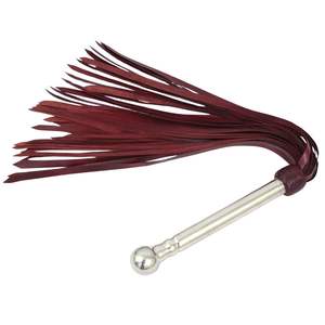 Fouet en cuir de vachette avec boucle en acier et brins souples et flexibles de 2,5 cm de largeur pour un jeu confortable - Product Image 5