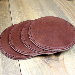 Wholesale Genuine Leather Coasters Set 6 Pack Custom Color Leather Drink Mat High Quality <b>Table</b> <b>Protection</b> GLC-0030 - Product Image 1