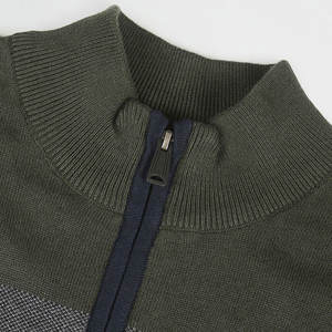 Pull en tricot jacquard en coton et laine personnalisé avec logo, col roulé, col haut, pour homme, automne-hiver - Product Image 6