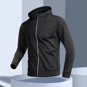 Chaqueta Deportiva de Secado Rápido para Hombre, con Capucha, para Correr y Ciclismo, Transpirable, de Manga Larga, para Entrenamiento en el Gimnasio - Product Image 1