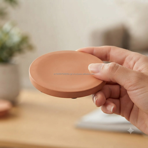 Sous-verres en terre cuite naturelle faits à la main, écologiques, antidérapants, résistants à la chaleur, protection de table, 10 cm, vente en gros - Product Image 4