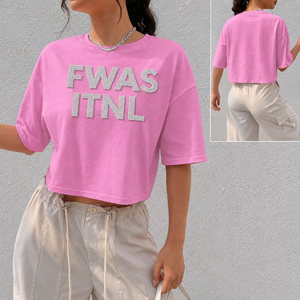 Camiseta Corta de Moda para Mujer al por Mayor, Estilo Y2K, Oversize, Streetwear, con Logo de Diamantes de Imitación, Personalizada - Product Image 3