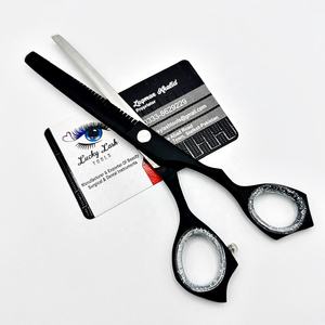 Professionnel 6 pouces noir argent Salon cheveux ciseaux pointe pointue mode salon de coiffure outil Logo privé ménage barbier ciseaux - Product Image 4