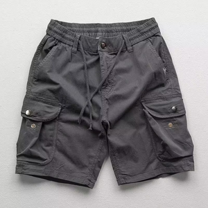 Shorts cargo en toile pour hommes de qualité supérieure, taille mi-haute, avec logo personnalisé, en coton extensible, multi-poches, taille élastique, séchage rapide, fournisseur OEM - Product Image 3
