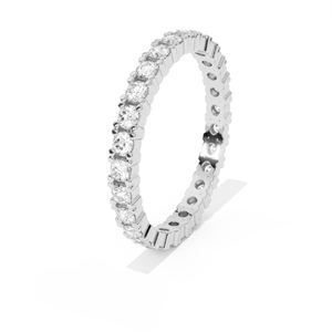 Bague de fiançailles et d'éternité Aarinya Aurelia en or rose 9 carats avec diamants de laboratoire, design pavé, certifiée IGI, bague de luxe pour anniversaire - Product Image 4