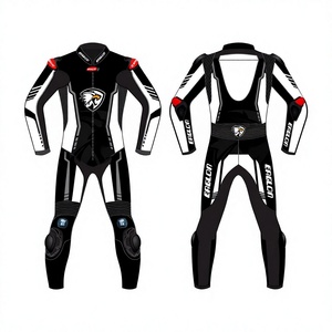 Traje de Motociclismo Personalizado para Hombre, Diseño a Medida, Cuero Vacuno/Canguro, Mono de Una Pieza, Traje de Piloto, OEM, con Protección CE - Product Image 1