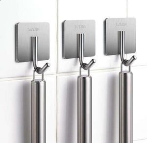 Ganchos de Acero Inoxidable Sin Perforación para Cocina, Ganchos Metálicos Resistentes para Pared, Ganchos para Baño y Toallas - Product Image 3