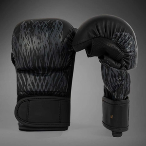 ถุงมือชกมวยหนัง PU แบบใหม่ สีดำ ถุงมือ MMA ระดับมืออาชีพ น้ำหนักเบา พร้อมที่จับสำหรับการต่อสู้ - Product Image 1