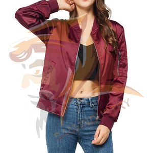 Customized Size Women's Satin Knitted Eco-Friendly Jacket Light <b>Weight</b> Windproof Polyester Filled Women Satin Jacket - Product Image 6