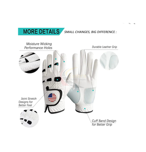 Gants de golf en cuir Cabretta antidérapants en gros, avec logo personnalisé, en cuir de mouton - Product Image 4