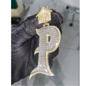 Colgante Clásico de Plata de Ley 925 con Moissanita y Piedra Redonda Brillante para Mujer y Hombre, Colección de Joyería Moderna - Product Image 1
