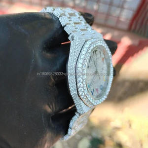 Montre analogique mécanique pour homme sertie de diamants Moissanite, style hip-hop moderne et luxueux, avec chiffres colorés, le cadeau idéal pour lui - Product Image 3