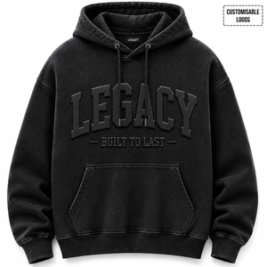 Wholesale High Quality Three-dimensional 3D Embossed Winter Hoodie Custom Logo Pure Cotton Embroidery Oversized Streetwear - Product Image 2