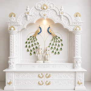 Templo de Madera Tallado a Mano con Diseño Tradicional Indio, Puertas y Almacenamiento, Fabricante y Exportador del Reino Unido - Product Image 6