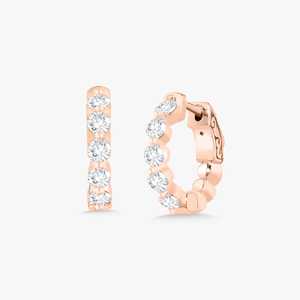 Pendientes de Aro Clásicos con Diamantes, Personalizados, 1 Quilate, Redondos, Cultivados en Laboratorio, Delicados, Minimalistas, para Uso Diario, Tipo Huggies, Oro Sólido de 14K y 18K - Product Image 5