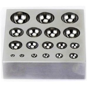 Goldsmith Half square Dapping Doming Block Plate 24 Round Shape Cavity Metal Forming Jewelry Stamping Dies Making <b>Tools</b> Kit - Product Image 5