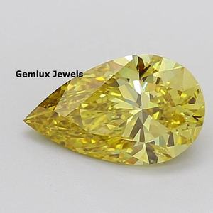 Diamante de laboratorio de 5 quilates con corte pera en amarillo intenso, certificado por IGI, claridad VS, diamante suelto hecho en laboratorio para joyería. - Product Image 1