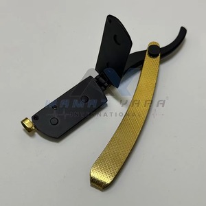 Luxury Gold Black Barber Straight <b>Razor</b> Folding Stainless Steel Swing Lock Shaving Knife <b>Single</b> <b>Blade</b> Mens Wet Shaving <b>Razor</b> - Product Image 4